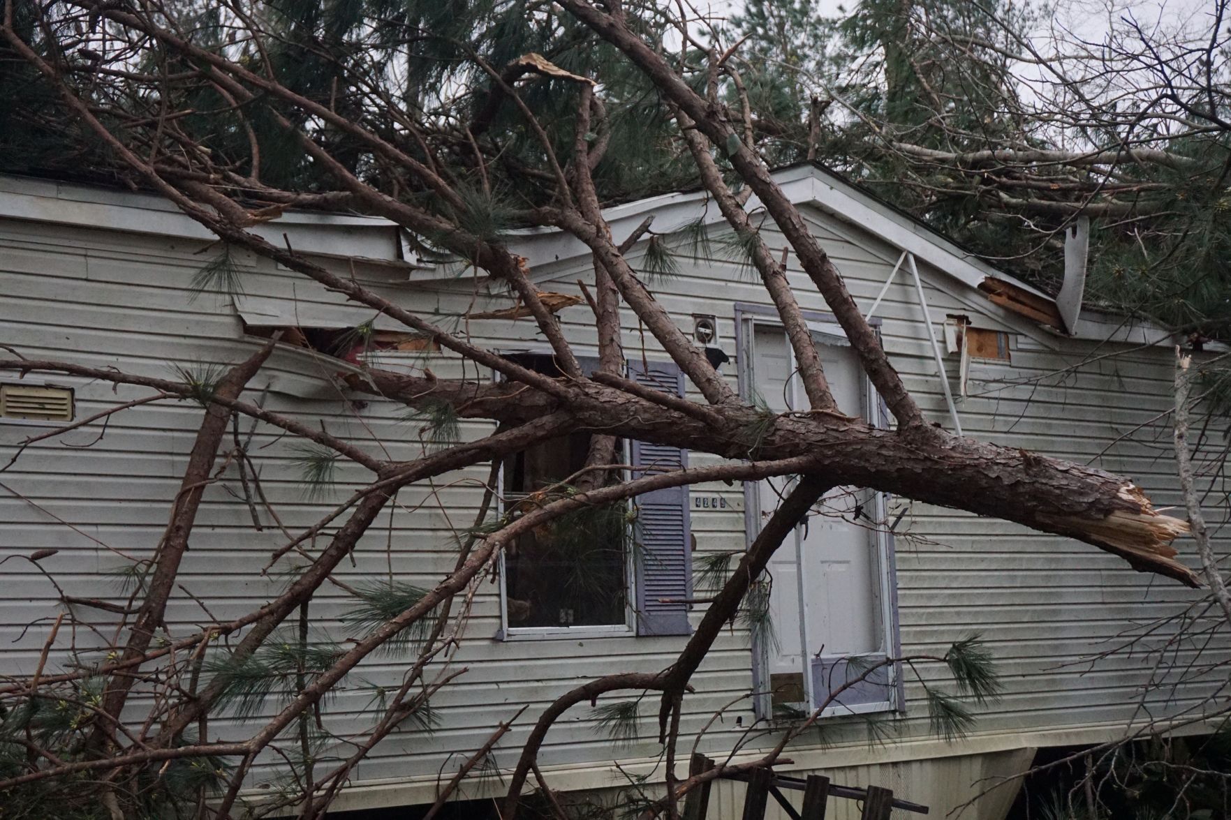 Tornado damage in Beauregard